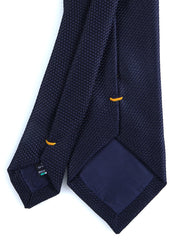 3-Fold Tie SEMANTICA in Dark Blue silk gauze Fortuna Audaces Iuvat