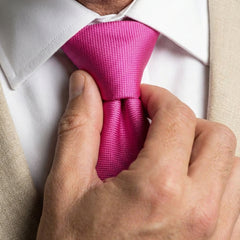 Cravatta 3 Pieghe DACCA in seta inglese stampata Fucsia