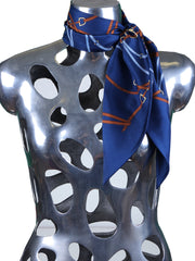 Twilly blu in seta stampata REINS