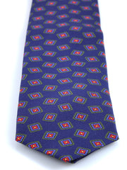 Cravatta blu 3 Pieghe PATRICIA in seta madder