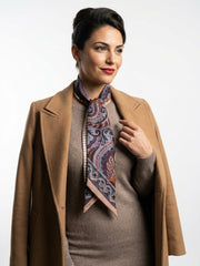 Foulard Twilly double face Beige in lana stampata WOOLLY