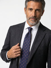Cravatta 3 pieghe blu navy in seta madder BILLY