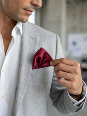 Fazzoletto da taschino in seta CALISTA Burgundy