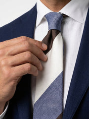 Cravatta 3 pieghe ROCKY in seta jacquard Blu