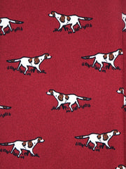 Cravatta rossa 3 Pieghe SEGUGIO in seta stampata inglese