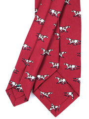 Cravatta rossa 3 Pieghe SEGUGIO in seta stampata inglese