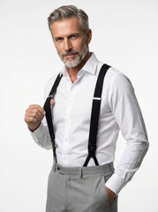 Bretella a Y in elastico con lacci e clip ELASTIC Nera