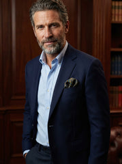 Fazzoletto da taschino marrone in lana e cashmere SAMBA