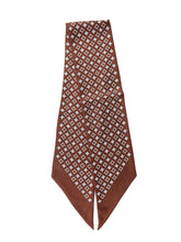 VICKY Brown Printed Silk Twilly Scarf