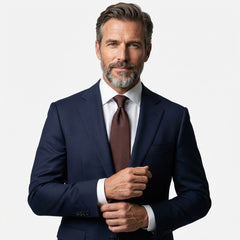 Cravatta 3 Pieghe DACCA in seta inglese stampata Marrone