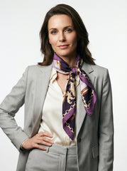 Foulard 90x90cm in seta stampa Glicine Alena