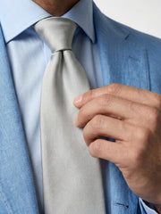 Cravatta 3 pieghe grigio in seta jacquard SAGLIETTA