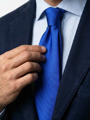 Cravatta 3 pieghe SAGLIETTA in seta Blu Elettrico
