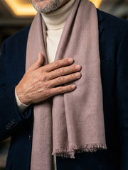Stola marrone chiaro in lana e cashmere DIXXIE