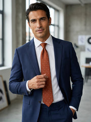 Cravatta 3 pieghe CARAMELLO seta jacquard marrone chiaro