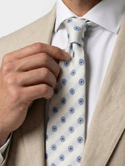 Cravatta 3 pieghe ICE in seta jacquard avorio