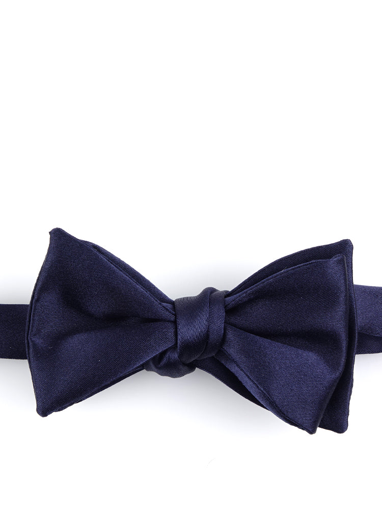 Papillon in seta raso blu scuro AMANTEA