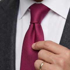 Cravatta 3 Pieghe DACCA in seta inglese stampata Bordeaux