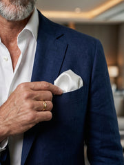 Fazzoletto da taschino bianco latte AMANTEA in seta raso