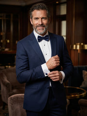 Gemelli da polso in pura seta raso BLU MARINE