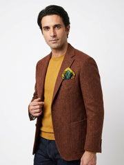 Fazzoletto da taschino verde in seta stampata REED