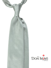 AMANTEA 7-fold unlined medium grey tie in pure satin