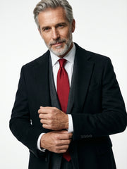 Cravatta 3 pieghe DACCA in pura seta inglese Rosso Scuro