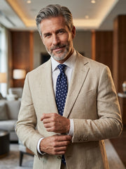 Cravatta 3 Pieghe blu scuro TWINORIS seta stampata inglese