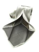 Cravatta grigio sasso 7 pieghe sfoderata AMANTEA in pura seta raso