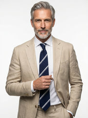 Cravatta 3 Pieghe blu scuro BIRTO Seta shantung
