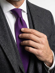 Cravatta viola 3 pieghe DACCA in seta stampata lusso