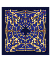 Foulard blu 90x90cm in seta stampata LADY BUGS