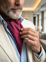 Ascot uomo in pura seta VADENA Bordeaux