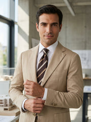 Cravatta 3 pieghe MOGANO seta\cotone marrone