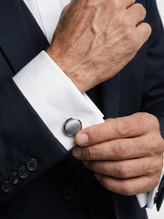 Gemelli da polso in pura seta raso GRIGIO