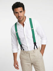 Bretella a Y in elastico a pois con lacci e clip ELASTIC Verde