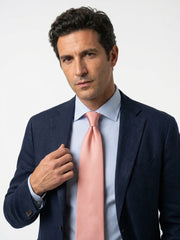 Cravatta 3 pieghe rosa in seta jacquard SAGLIETTA