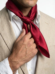 Foulard 100% seta stampata CALISTA Rosso Scuro
