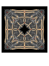 Foulard nero 90x90cm in seta stampata LADY BUGS