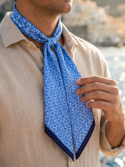 foulard twilly NOIR celeste in seta stampata