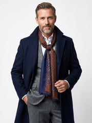 Sciarpa doppiata in seta\lana stampata SPORTY marrone