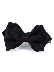 Papillon nero a punta già annodato AMANTEA in seta raso