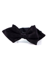 Papillon medio a punta già annodato Nero AMANTEA in seta raso