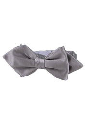 Papillon Grigio a punta AMANTEA in seta raso