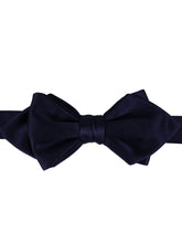 Papillon medio a punta già annodato blu AMANTEA in seta raso