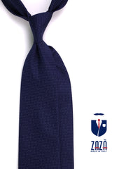 Cravatta 3 pieghe ARMIN in seta tessuta Blu