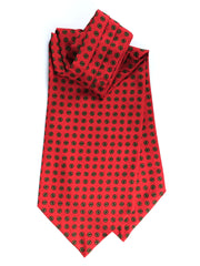 Ascot uomo arancione doppia punta in seta stampata inglese DASTY