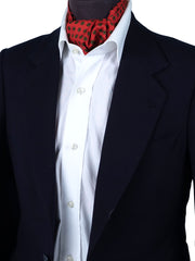 Ascot uomo arancione doppia punta in seta stampata inglese DASTY