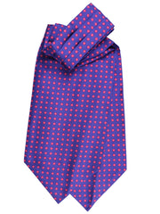 Ascot blu in pura seta stampata blu LUANDA