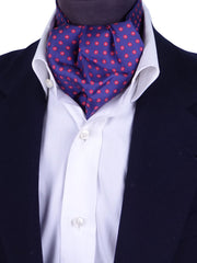 Ascot blu in pura seta stampata blu LUANDA